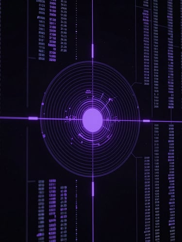 Stark vector schematic, high-density data visualization, ultraviolet accents, macro scale, deep shadows, brutalist academic aesthetic.