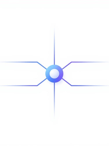 Minimalist vector illustration of a clean software interface, showing data pipelines converging into a glowing central node, soft pastel gradients of blue and purple, crisp white background, studio lighting.