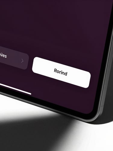 Sleek digital product interface on a modern screen, high-contrast dark mauve UI elements, sharp white highlights, dramatic shadow casting across the workspace