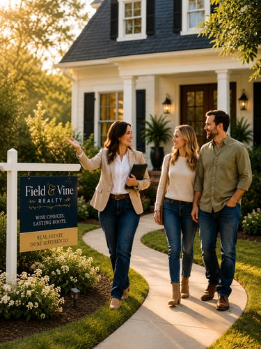 Realtor showing a home to buyers
