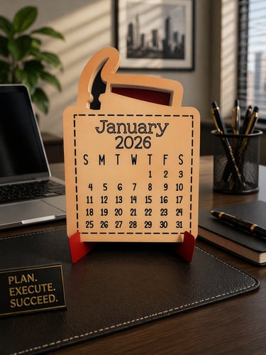 Desk calendar made from cardstock