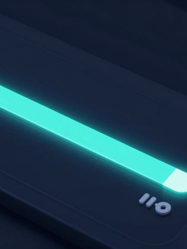 High-tech digital UI render of a route playback timeline, glowing electric cyan progress bar, dark navy ambient light, macro detail.