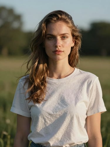 Zijaanzicht van een jonge vrouw die met haar gezicht naar het milde ochtendlicht gekeerd staat, kalme en vastberaden uitdrukking.