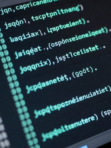 Close-up of a terminal interface displaying a JSON API payload and system logs, glowing cyan characters on a dark screen, sharp geometric layout.
