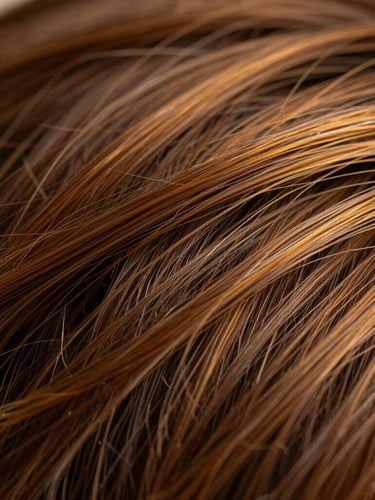 Extreme macro photograph of raw Indian temple hair strands, showcasing natural cuticle-aligned texture and uncompromised luster under warm directional studio lighting, shallow depth of field