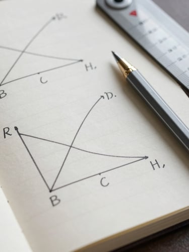 Macro flat-lay of mathematical notebooks with hand-drawn probability curves, clean mechanical pencil beside a vintage slide rule, cool diffused studio lighting, sharp focus on paper texture.