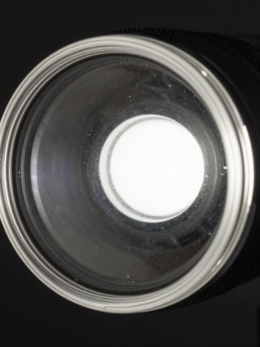 Dramatisches, kontrastreiches Makrofoto von geschliffenem Prismenglas, das einen hellen weißen Lichtstrahl in ein tiefschwarzes Studio bricht, extreme Schärfe.