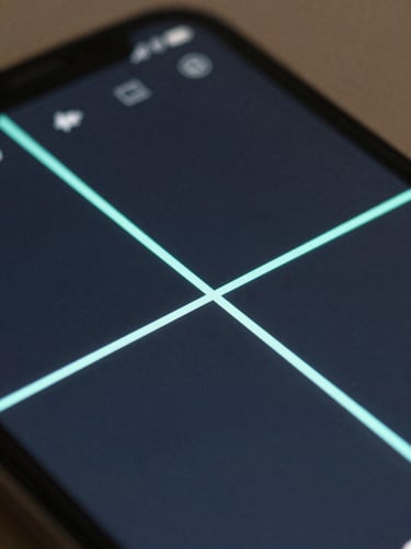 Close-up macro shot of a mobile screen displaying a video timeline being sliced by clean electric mint UI lines, dark slate background, soft cyan glow.