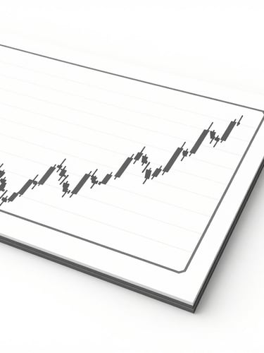 Orthographic view of a clean abstract financial ledger chart, minimalist 3D render, precise slate-gray lines on white background, soft studio lighting