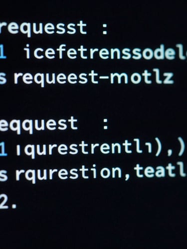 High-contrast terminal screen displaying clean JSON request-response code, electric-cyan text on pitch black background, sharp focus, macro shot