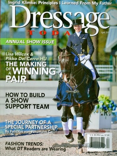 Lisa Wilcox on the cover of USDF magazine