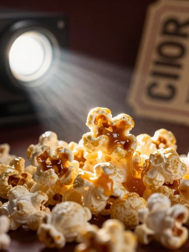 Palomitas artesanales gourmet recién echas, experiencia de cine en casa, películas, series de tv