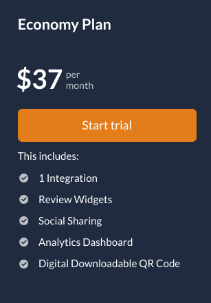 Economy Plan $37 per month