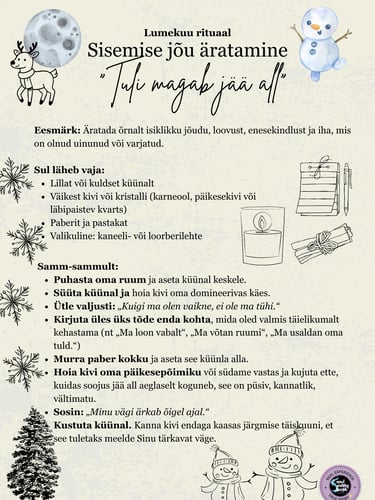 Lumekuu rituaal Sisemise jõu äratamise rituaal Soul Sisters Tarot