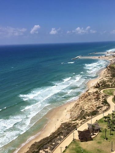 a beach with a view of the sea