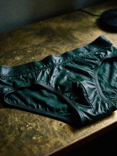 A tight macro shot of rich textured leather and heavy paper briefs resting on a brass-accented desk, low-key dramatic side-lighting, 35mm film.