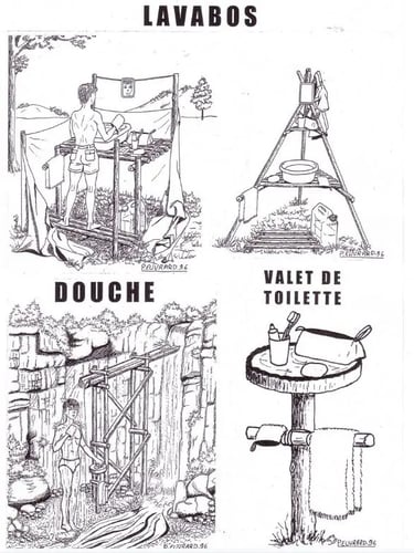 installations de camp dessin