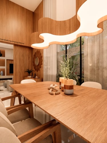 sala de jantar aconchegante e moderna