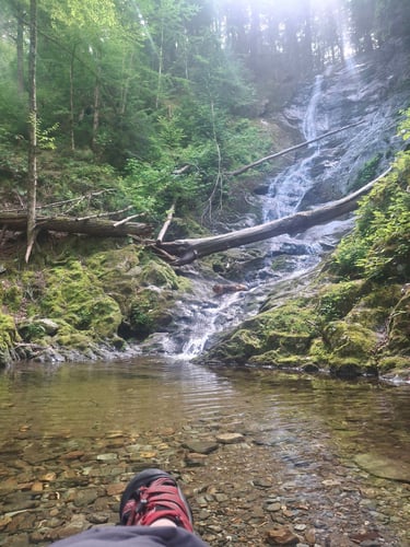 My shoes near a waterfall - I got editing done here