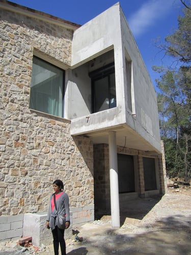 English Architect Nita Sharma at a buiding she's working on