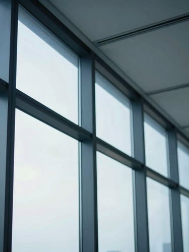 Abstract architectural lines representing structure and data pathways, bright natural light with cool blue undertones, 35mm