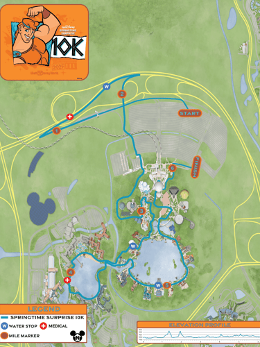 2025 runDisney Springtime Surprise 10K Course Map
