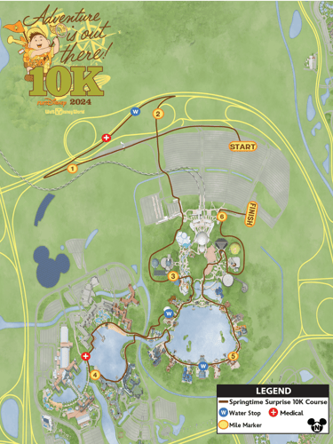2024 runDisney Springtime Surprise Adventure is Out There 10K Course Map