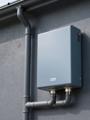 Close-up of clean electrical conduit runs and premium microinverter installation on a matte dark gray exterior wall, crisp daylight, architectural precision