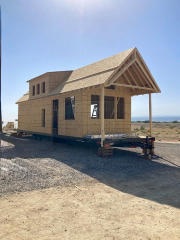 Tiny Home with walls and roof framed