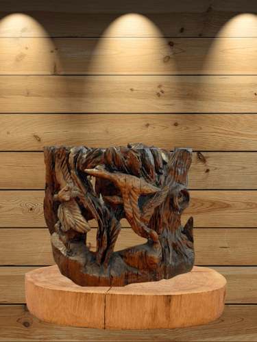 Chainsaw carved - hand finished - 600 hours of sanding