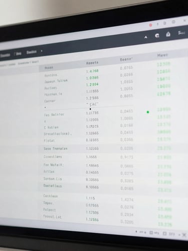 A high-fidelity, cropped close-up of a financial dashboard interface on a clean screen, showing crisp slate borders, monospaced metrics, and a single signal-green active data flow indicator, bright even daylight.