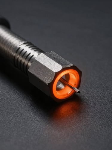 Close-up of heavy-duty steel tools catching sharp neon orange rim light on a dark graphite background, technical precision, high-contrast studio lighting