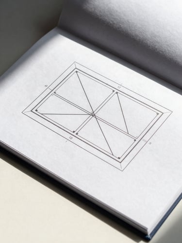 Extreme close-up overhead view of a clean document folder open on a cream surface, single sharp geometric road-line diagram printed on white paper, deep shadow cast from left, minimalist studio lighting, high contrast, no people