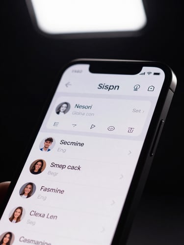Close-up of a mobile app interface displayed on a dark screen, crisp UI components and typography visible, clean studio light from above, product-centered framing with no device mockup — just the raw interface