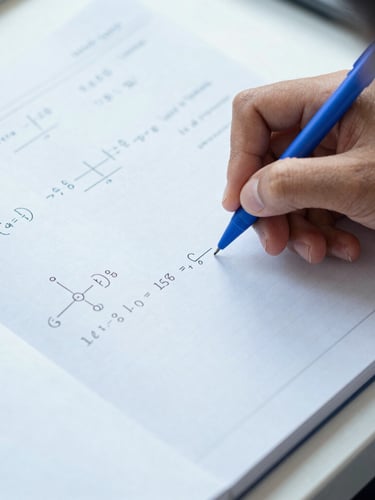 Close-up of a student writing in a clean notebook under soft desk light, blue pen, organized CBSE physics formulas visible on the page.