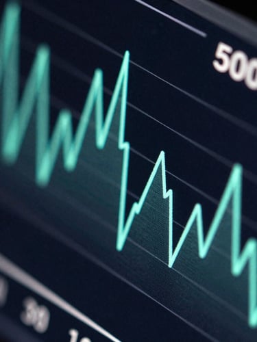 Macro cropped isometric view of a real-time latency graph showing sub-500ms data spikes, neon cyan lines on a dark obsidian background, sharp digital interface.