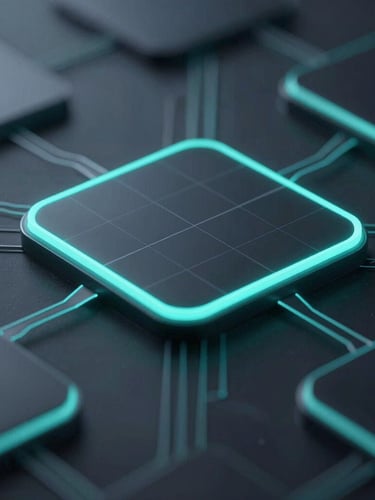 Low-key, dramatic professional portrait of a technical systems architect, neon cyan edge lighting, dark background, macro depth of field