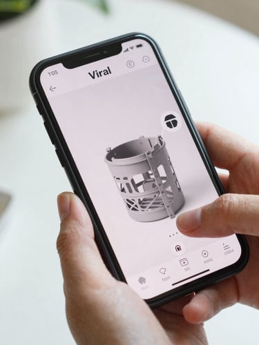 Close-up smartphone shot of a hand unboxing a viral household organizer, bright natural indoor daylight, realistic amateur aesthetic