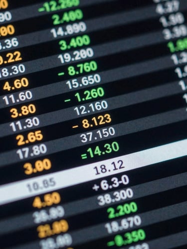 Extreme close-up macro crop of a digital spreadsheet matrix displaying real-time ad performance metrics, cool screen glow, high contrast.