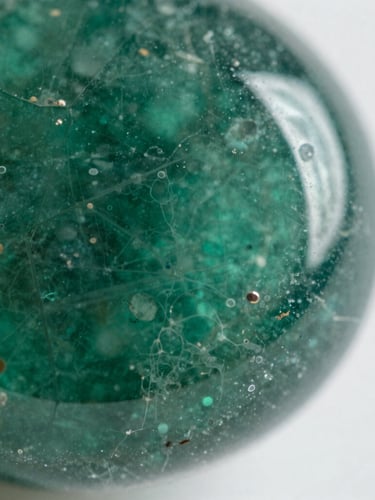 extreme macro shot of natural emerald inclusions, the intricate internal jardin pattern glowing under soft diffused daylight, deep green transparency, 35mm