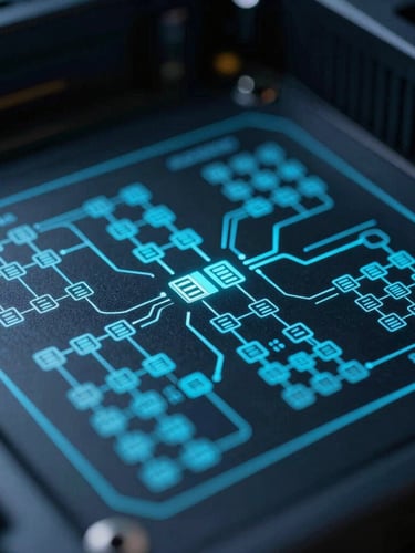 Macro close-up of a high-end server interface, sharp metallic cyan light reflecting off architectural system diagrams and data nodes on a dark screen, low-key cool-toned ambient light.