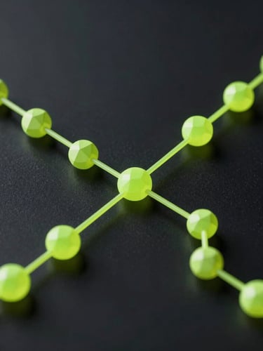 Abstract vector diagram of a cryptographic proof pipeline, sharp geometric lines, electric-lime nodes, dark obsidian background, low-key directional lighting.