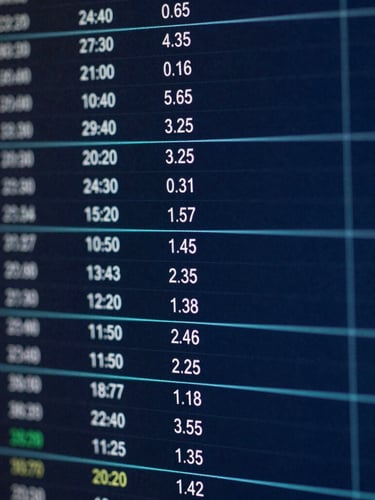 Macro screenshot of an institutional order flow heatmap, deep navy background, subtle cyan structural lines, zero reflection, matte finish