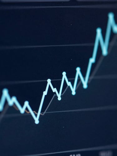 Macro-focused UI crop of a candlestick chart showing a long-wick liquidation event with sharp cyan structural lines on a deep navy background, matte-screen glow.