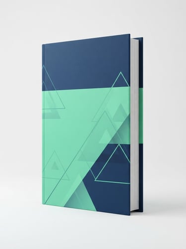 High-fidelity 3D digital mockup of the Finanças Descomplicadas e-book, clean minimalist design, vibrant mint green and deep navy accents, soft studio lighting, crisp background