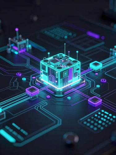 Sleek 3D render, abstract digital engineering data visualization, glowing teal and purple accents, dark ambient lighting, octane render, wide angle