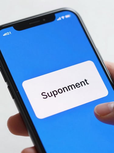 Macro shot of a modern smartphone screen in a hand, displaying active signal bars and a successful payment confirmation, bright blue ambient light, clean studio lighting, sharp focus.