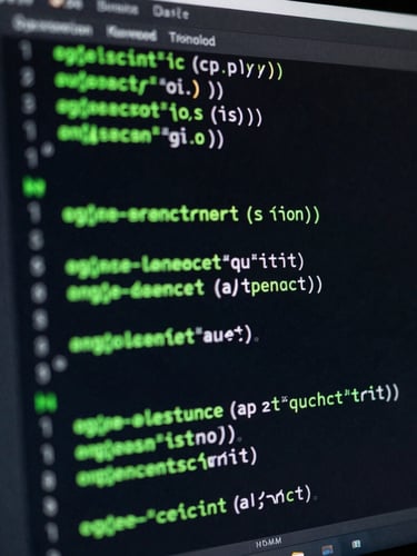 Macro shot of clean SQL query code blocks on a dark monitor, neon green highlights, cool-toned screen glow, high contrast, 35mm