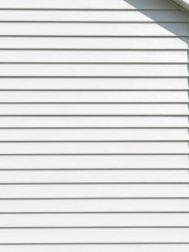Bright outdoor photography of a pristine New England home with sparkling clean vinyl siding under direct midday sunlight, sharp focus, 35mm