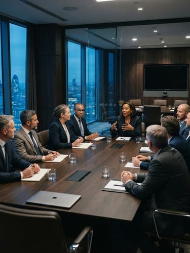 Business consultants developing strategic growth plans and brand positioning strategies